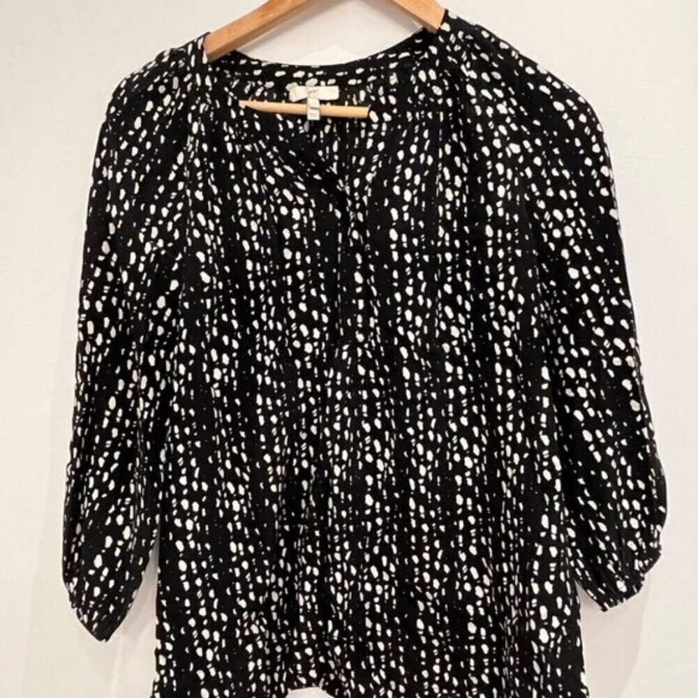 Joie silk black and white blouse size small